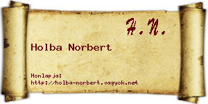 Holba Norbert névjegykártya